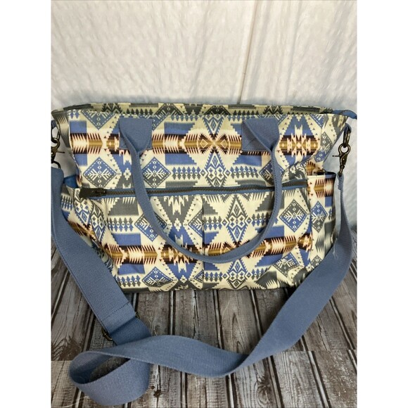 Pendleton Southeast Print Weekender Duffle Bag Blue Travel Overnight Tote